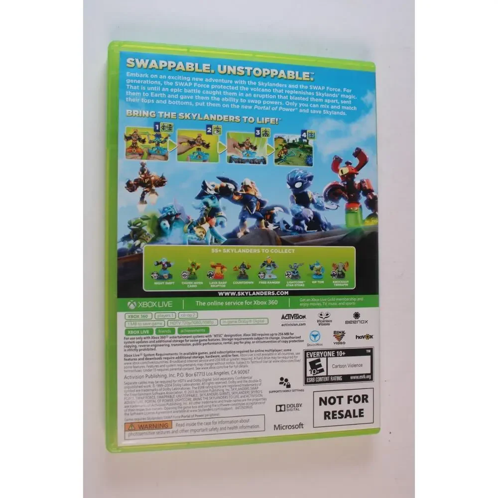 Skylanders: Swap Force (Microsoft Xbox 360) Authentic, Tested/Works Great